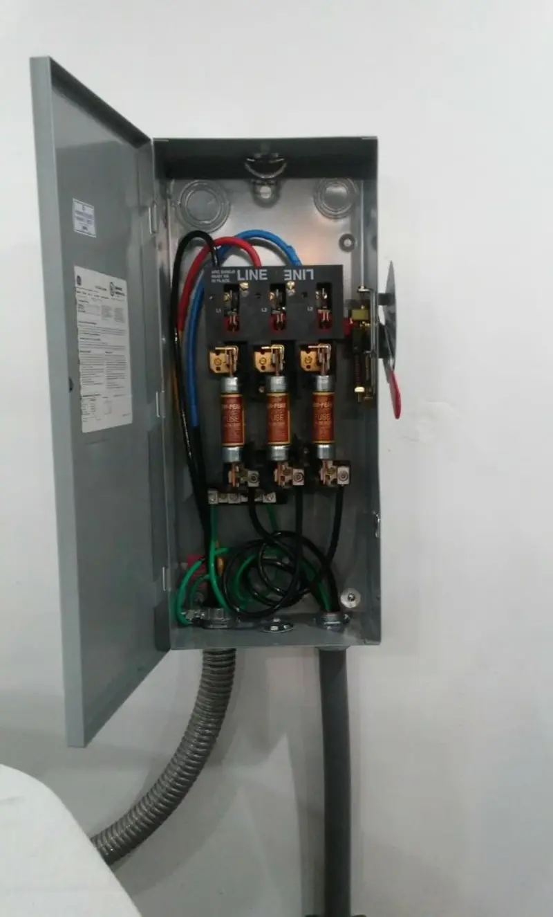 Three-phase disconnect switch installed for Electrical Wiring & Rewiring in Clinton